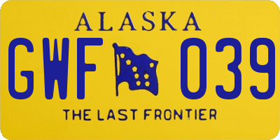 AK license plate GWF039
