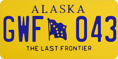 AK license plate GWF043