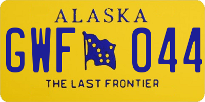 AK license plate GWF044