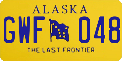 AK license plate GWF048