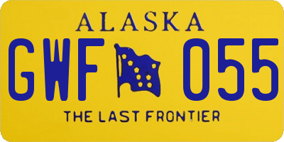 AK license plate GWF055