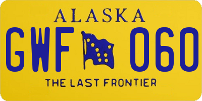 AK license plate GWF060
