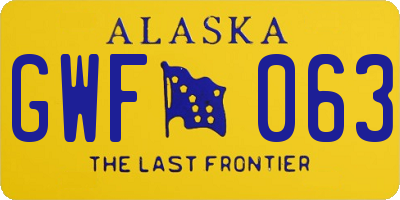 AK license plate GWF063