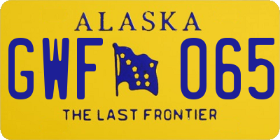 AK license plate GWF065