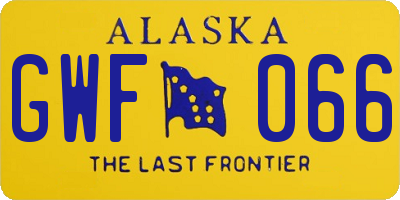 AK license plate GWF066