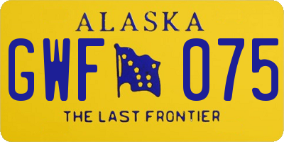 AK license plate GWF075