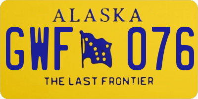 AK license plate GWF076