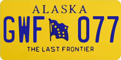 AK license plate GWF077