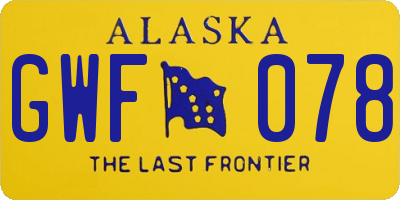 AK license plate GWF078