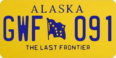 AK license plate GWF091