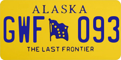 AK license plate GWF093