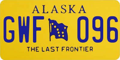 AK license plate GWF096