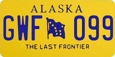 AK license plate GWF099