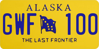 AK license plate GWF100