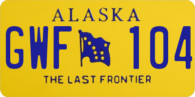 AK license plate GWF104