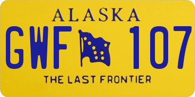 AK license plate GWF107