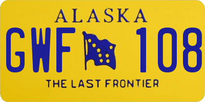 AK license plate GWF108