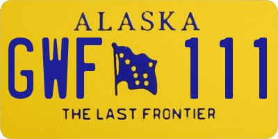 AK license plate GWF111