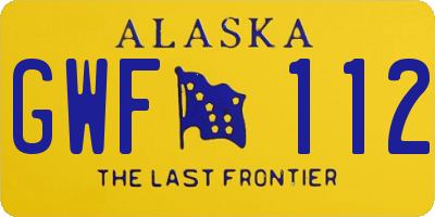 AK license plate GWF112