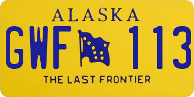 AK license plate GWF113