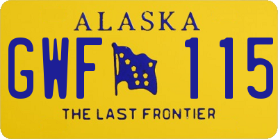 AK license plate GWF115