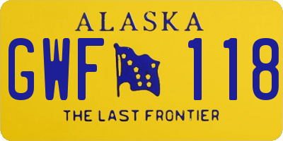 AK license plate GWF118