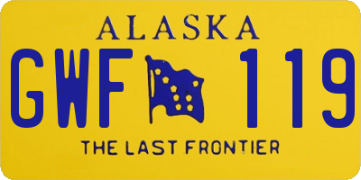 AK license plate GWF119