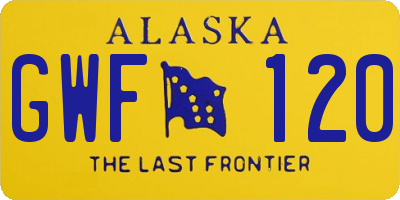 AK license plate GWF120