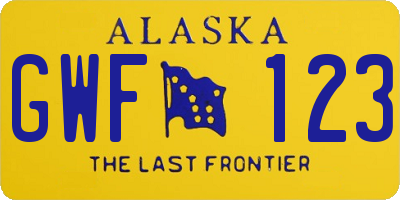 AK license plate GWF123