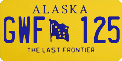 AK license plate GWF125