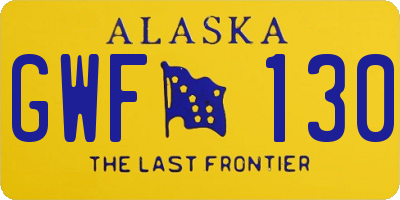 AK license plate GWF130