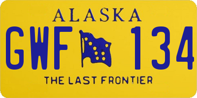 AK license plate GWF134