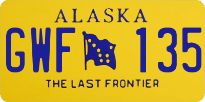 AK license plate GWF135