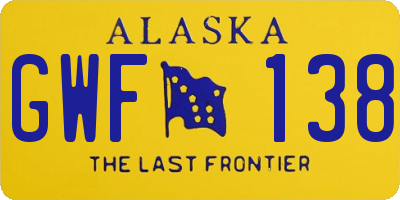 AK license plate GWF138