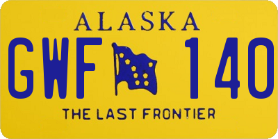 AK license plate GWF140