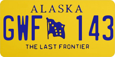 AK license plate GWF143