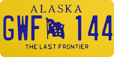 AK license plate GWF144