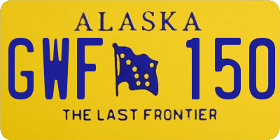 AK license plate GWF150