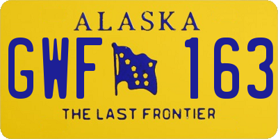 AK license plate GWF163