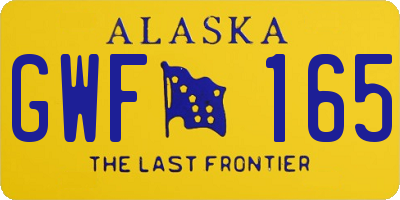 AK license plate GWF165