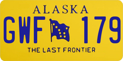 AK license plate GWF179