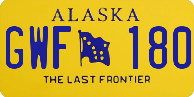 AK license plate GWF180