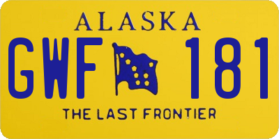 AK license plate GWF181