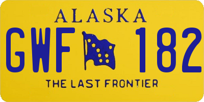 AK license plate GWF182