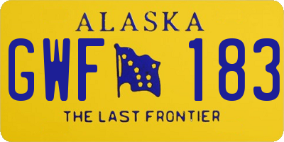 AK license plate GWF183