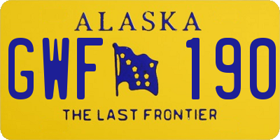 AK license plate GWF190