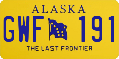 AK license plate GWF191