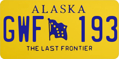 AK license plate GWF193
