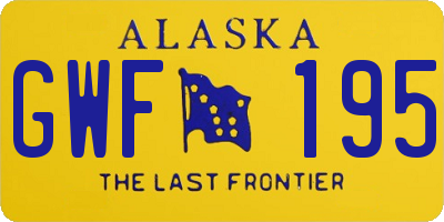 AK license plate GWF195