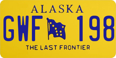 AK license plate GWF198